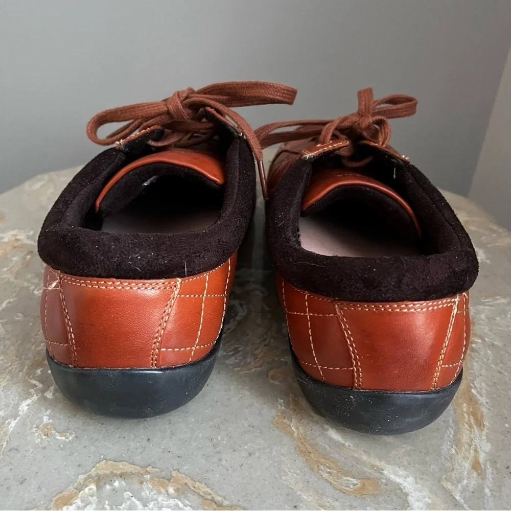 Anodyne Women’s 9 Rust Red Leather Stylish Quilted Diabetic Shoes